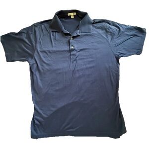 Peter Millar Polo Shirt Mens Large Blue Golf Short Sleeve Stretch Casual